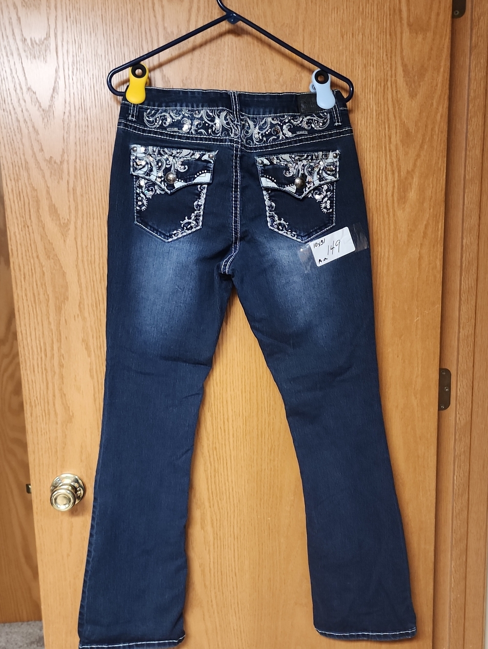 Love Indigo Women’s Embroidered Dark Blue Jeans 10x31 number 149